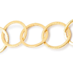 23mm 22kt Gold plated Brushed Round Link Chain (ONLINE ORDER ONLY)