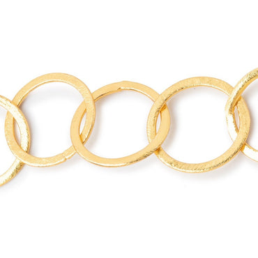 23mm 22kt Gold plated Brushed Round Link Chain (ONLINE ORDER ONLY)