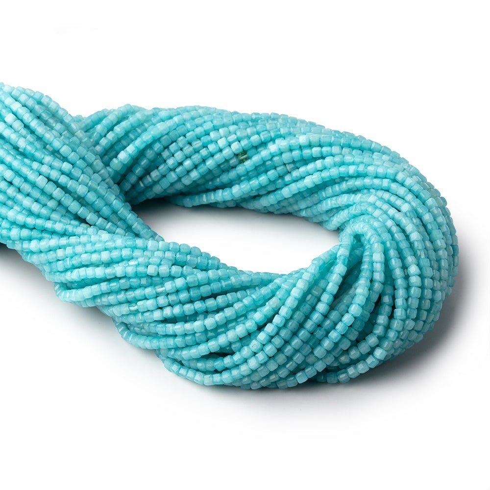 2.3mm Amazonite Micro Faceted Cube Beads 12.5 inch 132 pieces (ONLINE ORDER ONLY)