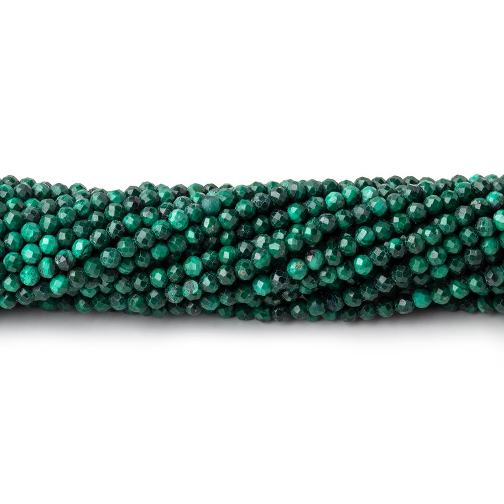 2.3mm Malachite Micro Faceted Rondelle Beads 13 inch 154 pieces (ONLINE ORDER ONLY)