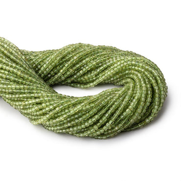 2.3mm Peridot Micro Faceted Cube Beads 12.5 inch 132 pieces (ONLINE ORDER ONLY)