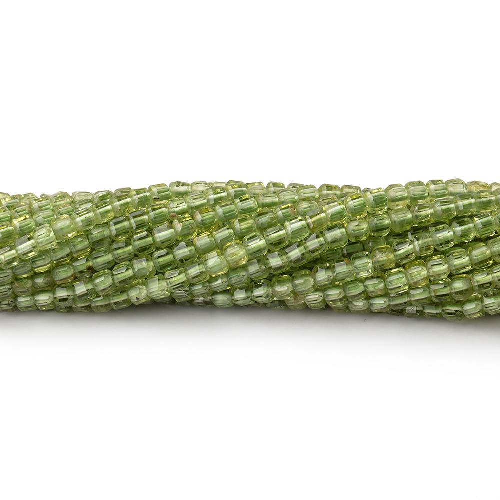 2.3mm Peridot Micro Faceted Cube Beads 12.5 inch 132 pieces (ONLINE ORDER ONLY)