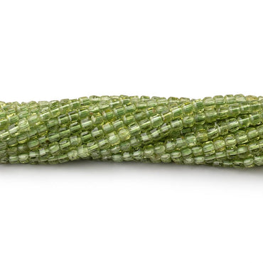 2.3mm Peridot Micro Faceted Cube Beads 12.5 inch 132 pieces (ONLINE ORDER ONLY)