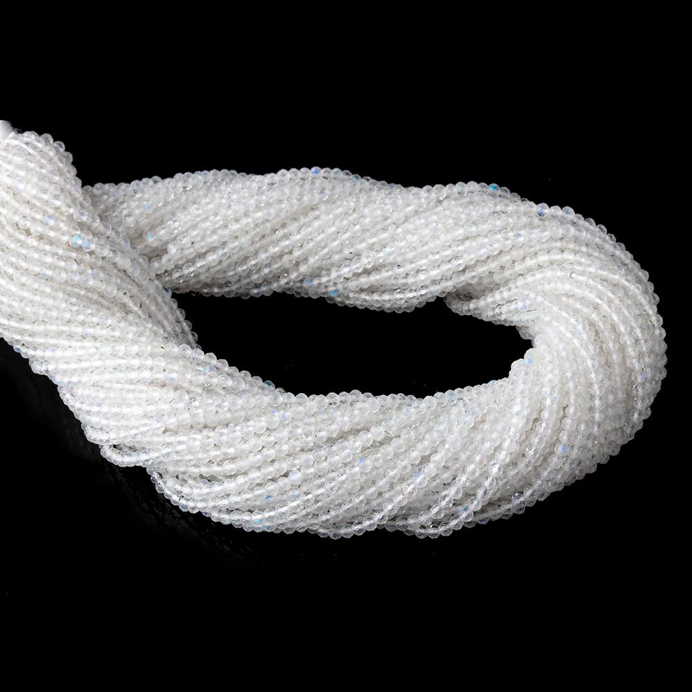 2.3mm Rainbow Moonstone Micro Faceted Round Beads 13 inch 151 pieces  AAA (ONLINE ORDER ONLY)