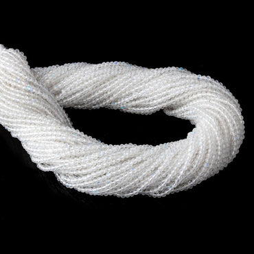 2.3mm Rainbow Moonstone Micro Faceted Round Beads 13 inch 151 pieces  AAA (ONLINE ORDER ONLY)