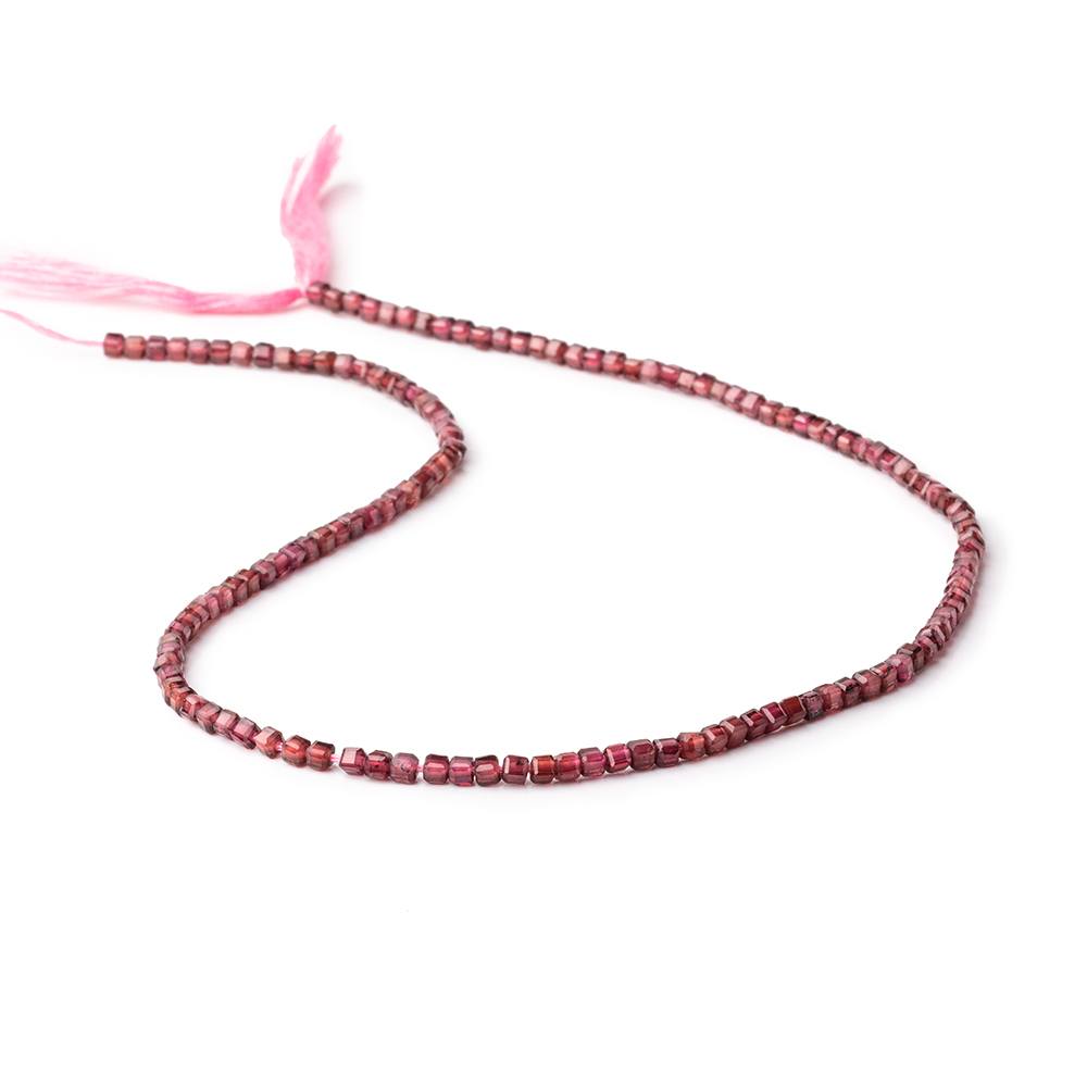 2.3mm Rhodolite Garnet Micro Faceted Cube Beads 12.5 inch 138 pieces (ONLINE ORDER ONLY)