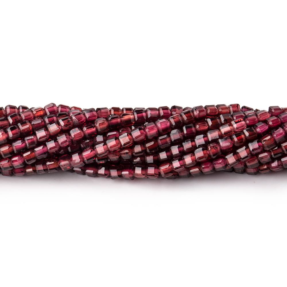 2.3mm Rhodolite Garnet Micro Faceted Cube Beads 12.5 inch 138 pieces (ONLINE ORDER ONLY)