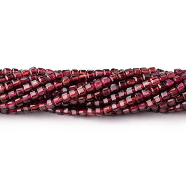 2.3mm Rhodolite Garnet Micro Faceted Cube Beads 12.5 inch 138 pieces (ONLINE ORDER ONLY)