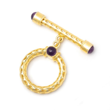 23mm Vermeil Amethyst Cabochon Filigree Toggle 1 piece (ONLINE ORDER ONLY)