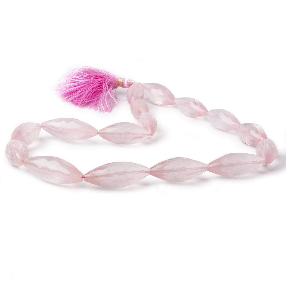 23x10 - 28x10mm Rose Quartz Faceted Bicone 16 inch 16 Beads AA (ONLINE ORDER ONLY)
