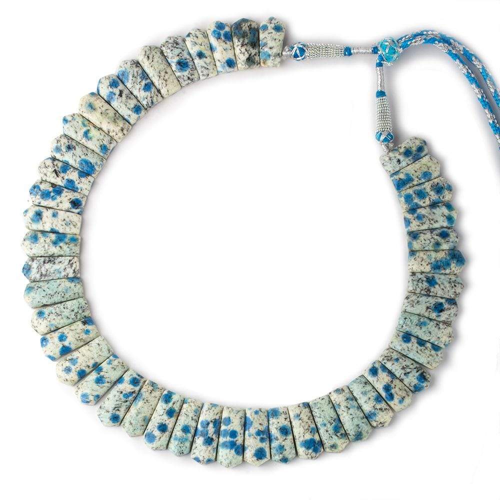 23x10-28x11mm K2 Azurite Granite "K2 Jasper" double drilled plain fancy shape collar 45 beads (ONLINE ORDER ONLY)