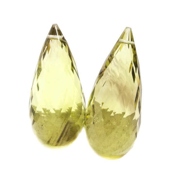 23x11-24x11mm Bi-Color Quartz Faceted Tear Drop Focal Bead Set of 2 (ONLINE ORDER ONLY)
