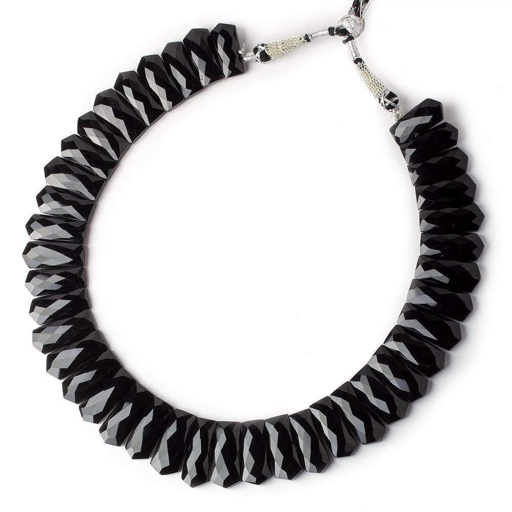 23x10-27x11mm Black Onyx Faceted Fancy Shape Collar 40 Beads AA (ONLINE ORDER ONLY)