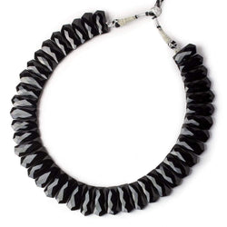 23x10-27x11mm Black Onyx Faceted Fancy Shape Collar 40 Beads AA (ONLINE ORDER ONLY)