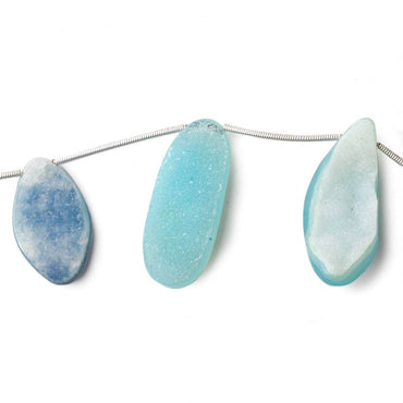 23x11-32x14mm Saltwater Blue Agate Drusy Freeform Beads 5 pieces (ONLINE ORDER ONLY)