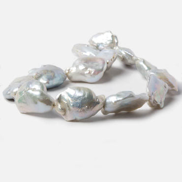 23x12x30-23x10x34mm White Rose' Souffle Freshwater Pearls 16 inch 13 pieces (ONLINE ORDER ONLY)