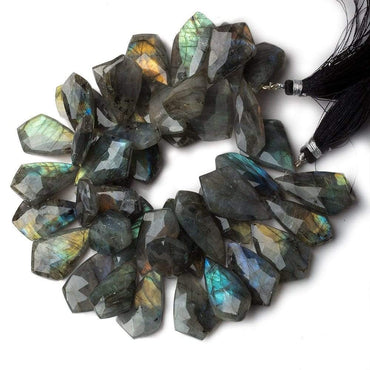 23x13-29x17mm Labradorite Faceted Shield Beads 8 inch 41 pieces AA (ONLINE ORDER ONLY)
