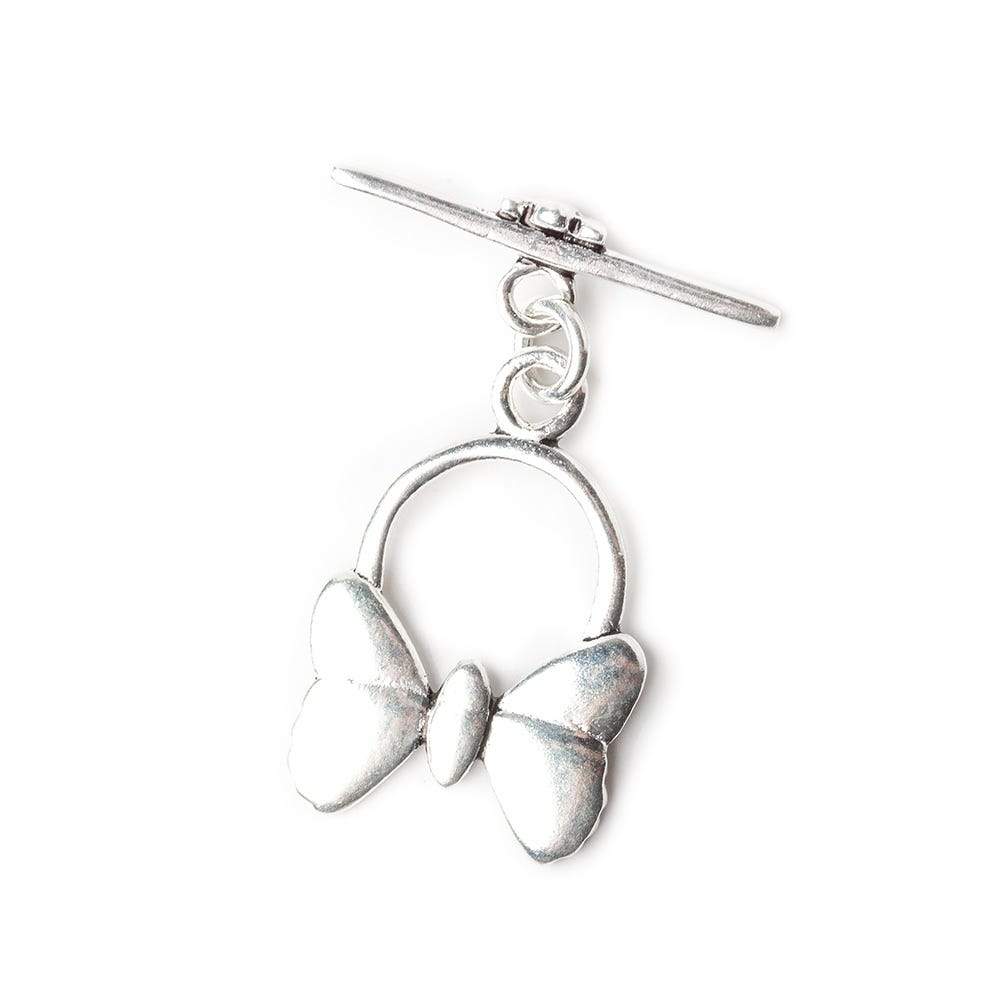 23x15mm Sterling Silver Toggle with Butterfly 1 Finding (ONLINE ORDER ONLY)