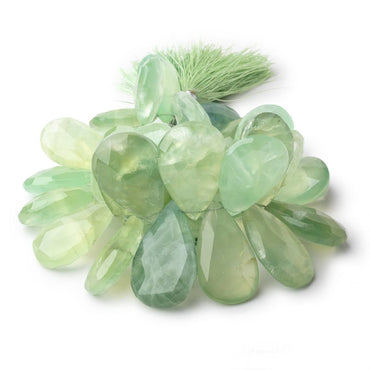 23x17-32x20mm Prehnite Faceted Pear Beads 7 inch 35 pieces (ONLINE ORDER ONLY)