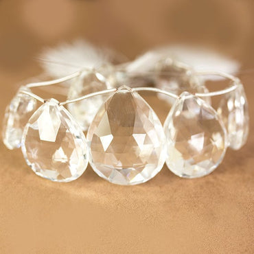 23x17-35x27mm Crystal Quartz Faceted Pears (ONLINE ORDER ONLY)