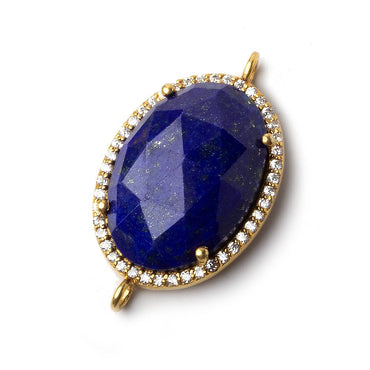 23x17mm Vermeil CZ Bezel Lapis Lazuli Oval Connector 1 piece (ONLINE ORDER ONLY)