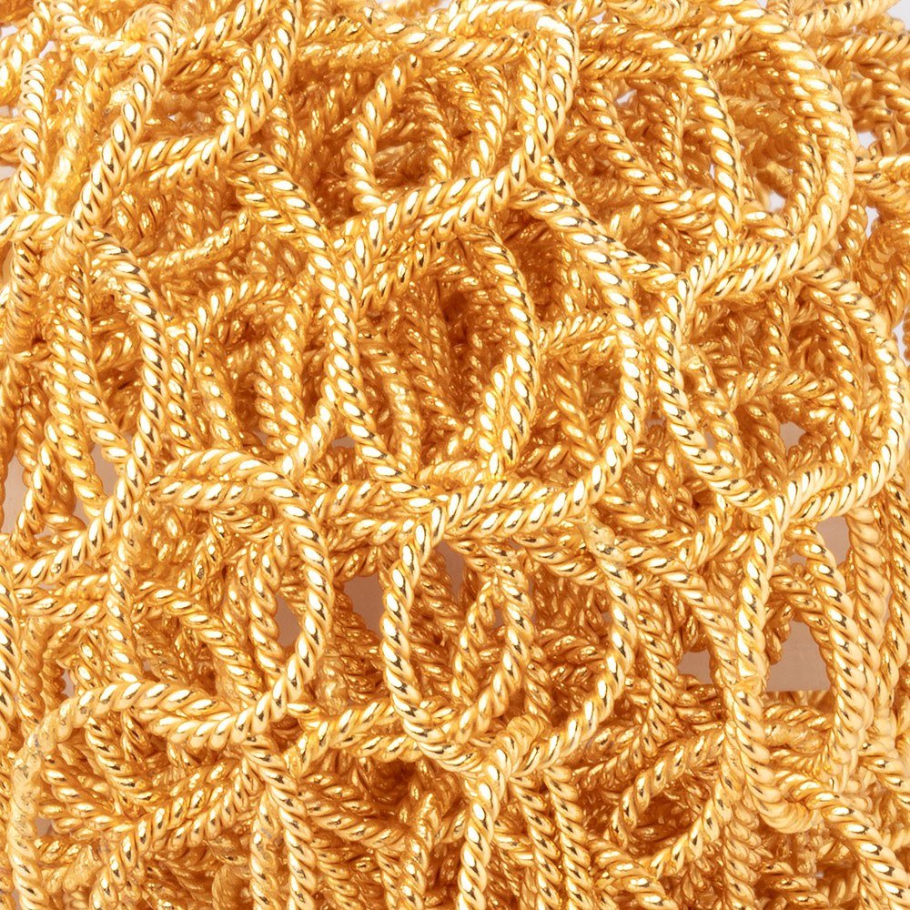 23x18mm & 16mm 22kt Gold Plated Twisted Satin Oval & Round Link Chain (ONLINE ORDER ONLY)