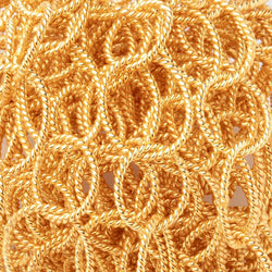 23x18mm & 16mm 22kt Gold Plated Twisted Satin Oval & Round Link Chain (ONLINE ORDER ONLY)