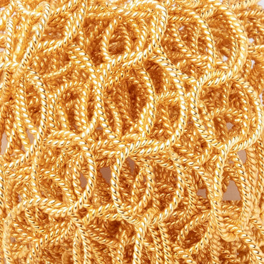 23x18mm & 16mm 22kt Gold Plated Twisted Satin Oval & Round Link Chain (ONLINE ORDER ONLY)