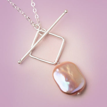 23x19-25x20mm Tonal Blush Rectangle Freshwater Pearl Focal 1 Piece (ONLINE ORDER ONLY)