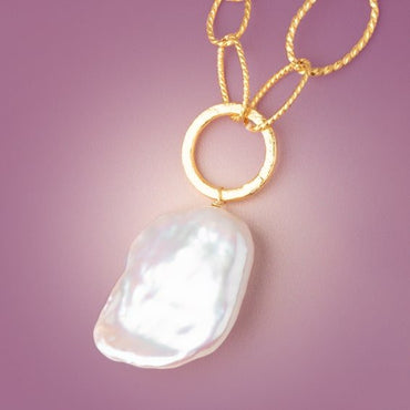 23x19-27x21mm Rosé White Rectangle Freshwater Pearl Focal 1 piece (ONLINE ORDER ONLY)