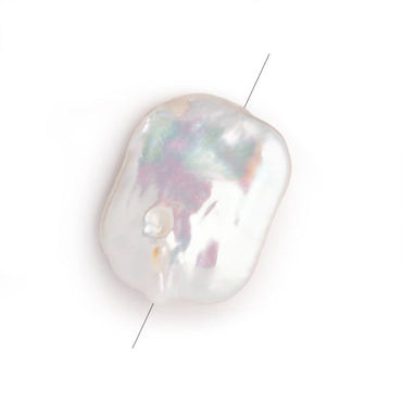 23x19-27x21mm Rosé White Rectangle Freshwater Pearl Focal 1 piece (ONLINE ORDER ONLY)