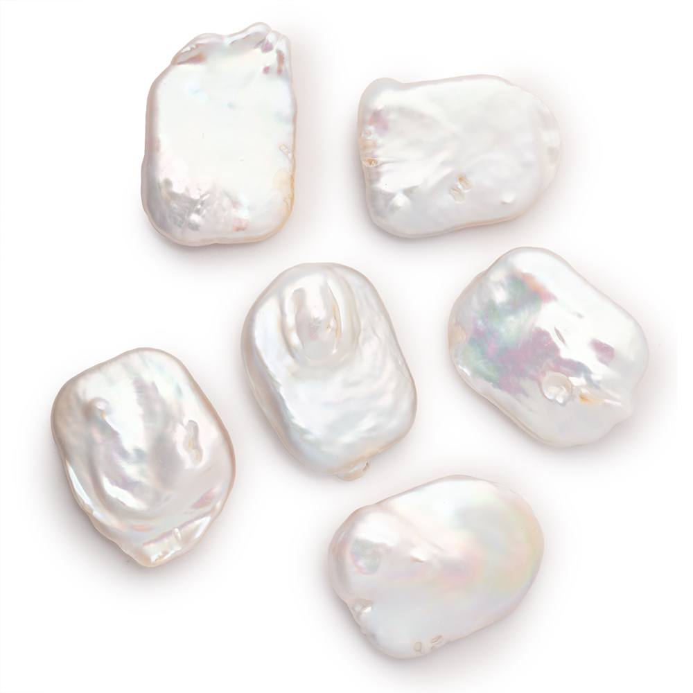 23x19-27x21mm Rosé White Rectangle Freshwater Pearl Focal 1 piece (ONLINE ORDER ONLY)