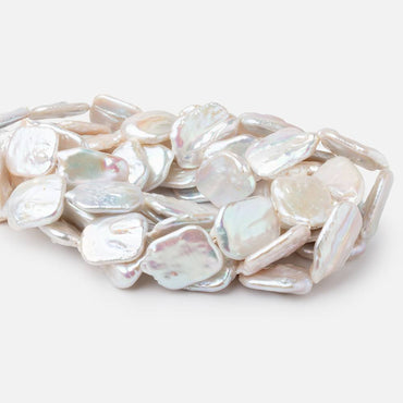 23x19-27x21mm Rosé White Rectangle Freshwater Pearls 15 inch 14 beads AA (ONLINE ORDER ONLY)