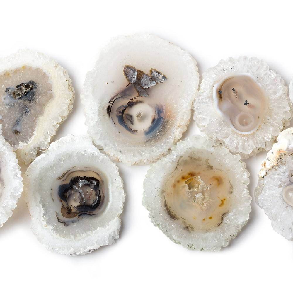 23x20-37x30mm Solar Quartz top drilled Natural Crystal Slices with Drusy Edge 8 inch 16 pieces (ONLINE ORDER ONLY)