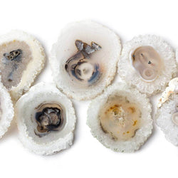 23x20-37x30mm Solar Quartz top drilled Natural Crystal Slices with Drusy Edge 8 inch 16 pieces (ONLINE ORDER ONLY)