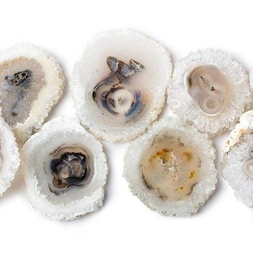 23x20-37x30mm Solar Quartz top drilled Natural Crystal Slices with Drusy Edge 8 inch 16 pieces (ONLINE ORDER ONLY)