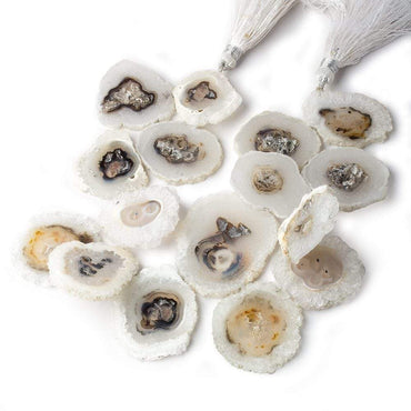 23x20-37x30mm Solar Quartz top drilled Natural Crystal Slices with Drusy Edge 8 inch 16 pieces (ONLINE ORDER ONLY)