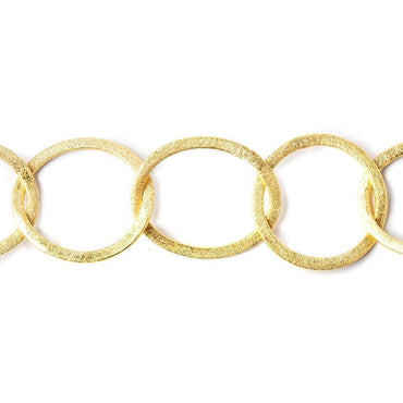23x20mm & 22mm 22kt Gold plated Brushed Oval & Roval  Link Chain by the foot (ONLINE ORDER ONLY)
