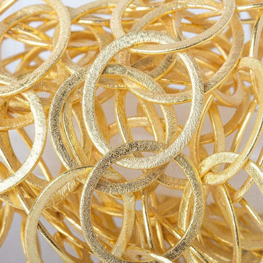 23x20mm & 22mm 22kt Gold plated Brushed Oval & Roval  Link Chain by the foot (ONLINE ORDER ONLY)
