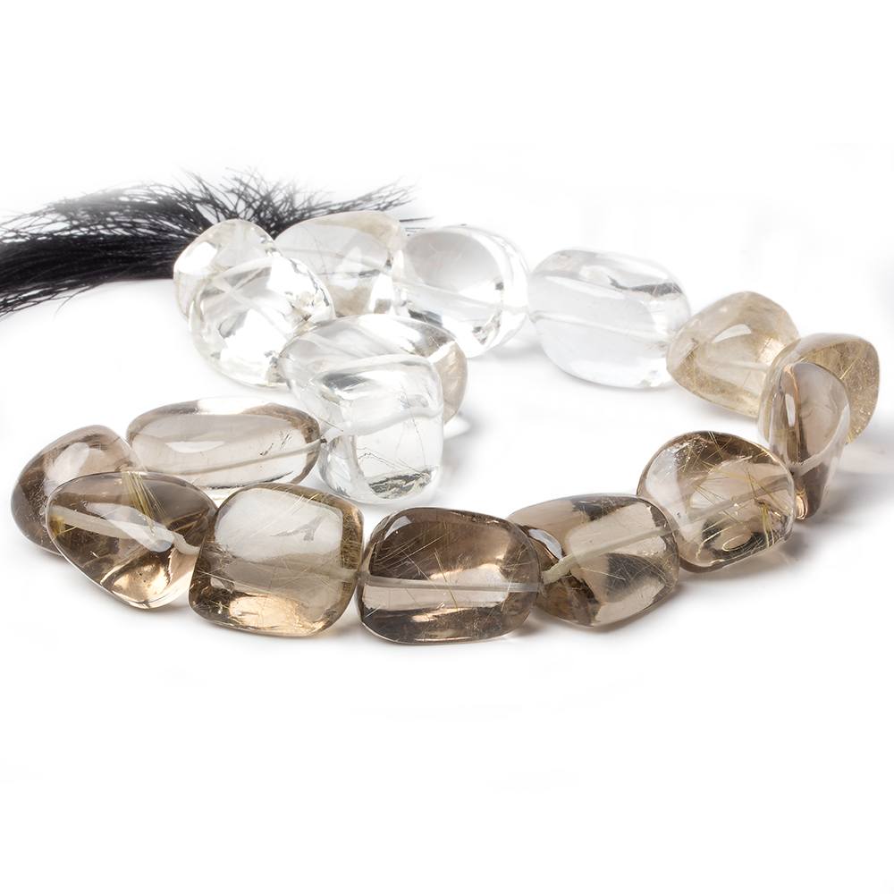 23x21-30x18mm Rutilated Quartz plain nugget beads 14 inch 20 pieces AA (ONLINE ORDER ONLY)