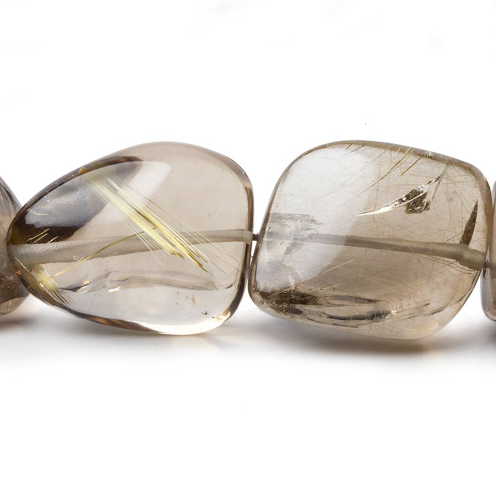 23x21-30x18mm Rutilated Quartz plain nugget beads 14 inch 20 pieces AA (ONLINE ORDER ONLY)