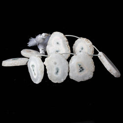 23x24-26x20mm Solar Quartz top drilled Natural Slice Beads 8 inch 8 pieces (ONLINE ORDER ONLY)
