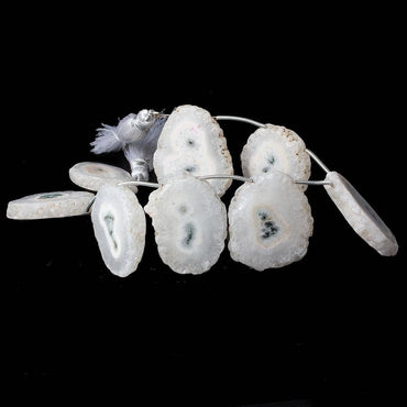 23x24-26x20mm Solar Quartz top drilled Natural Slice Beads 8 inch 8 pieces (ONLINE ORDER ONLY)