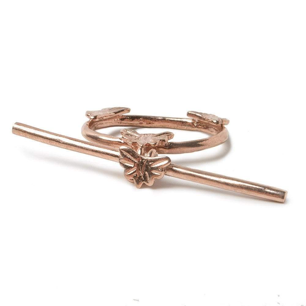 23x24mm Rose Gold plated Silver Oval Butterfly Toggle 1 pcs (ONLINE ORDER ONLY)