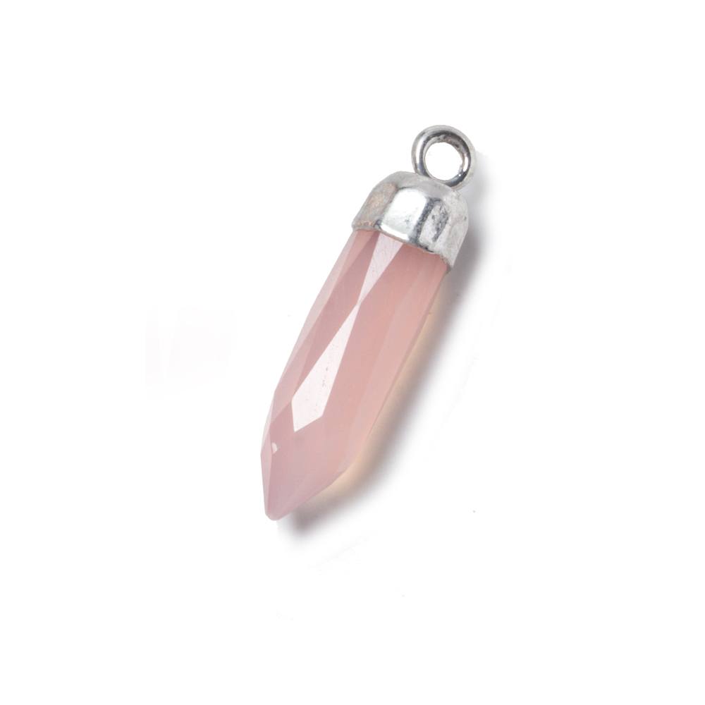 23x6mm Silver Leafed Rose Chalcedony Spike Pendants 1 piece (ONLINE ORDER ONLY)