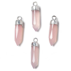 23x6mm Silver Leafed Rose Chalcedony Spike Pendants 1 piece (ONLINE ORDER ONLY)