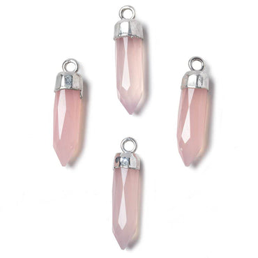 23x6mm Silver Leafed Rose Chalcedony Spike Pendants 1 piece (ONLINE ORDER ONLY)