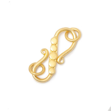 23x8mm Vermeil S Hook with Dot Design 1 piece (ONLINE ORDER ONLY)