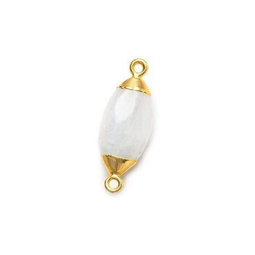 23x9mm Gold Leafed Rainbow Moonstone Oval Connector 1 piece (ONLINE ORDER ONLY)