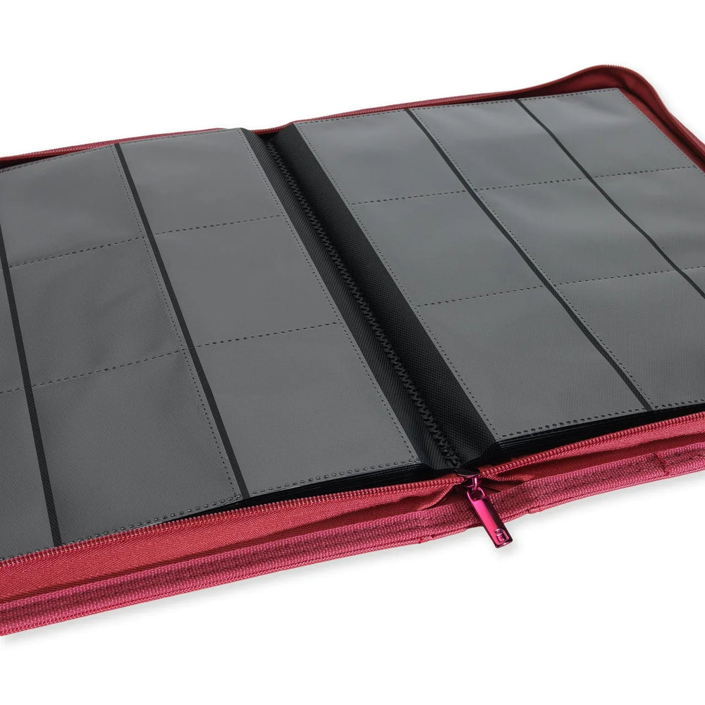 9 Pocket Exo-Tec Zip Binder : Metallic Red